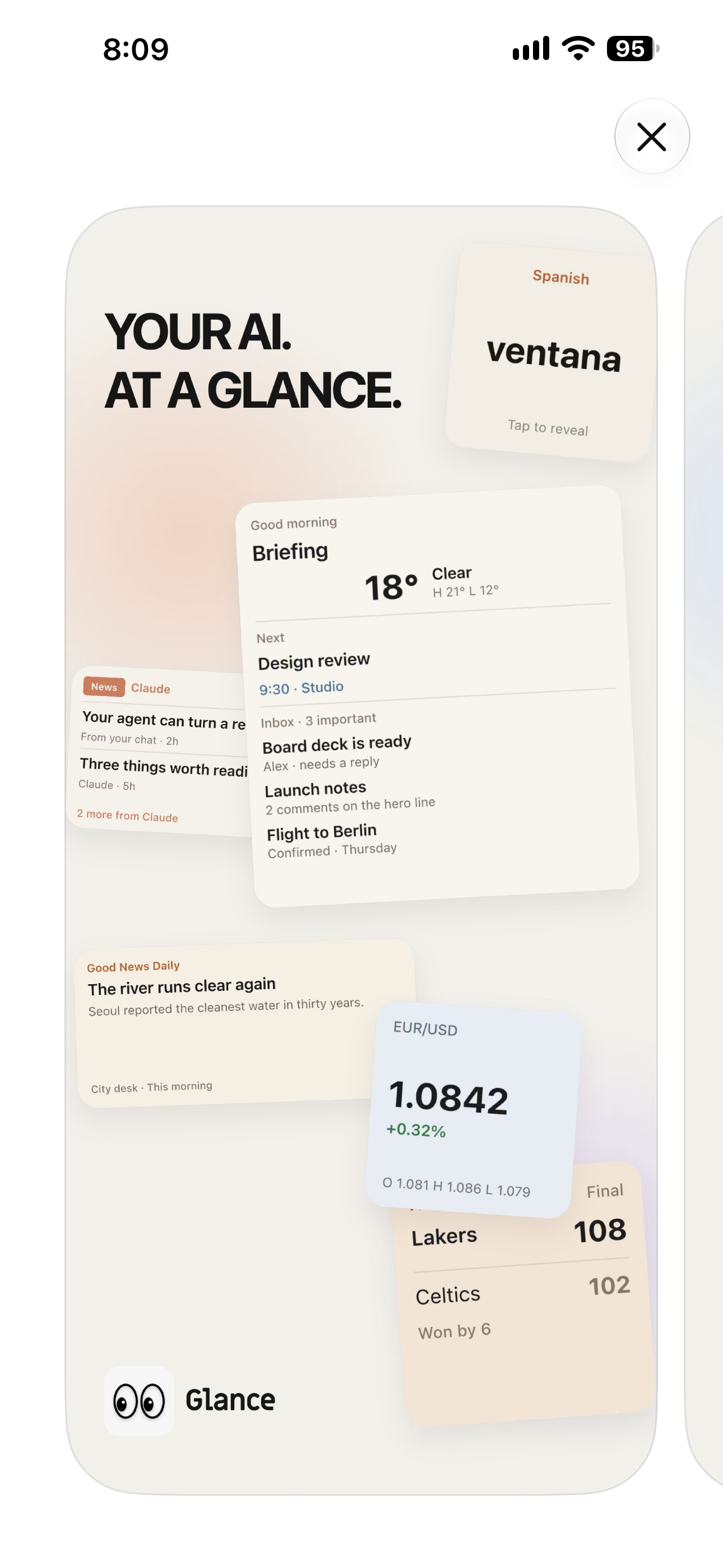 Glance screenshot 1