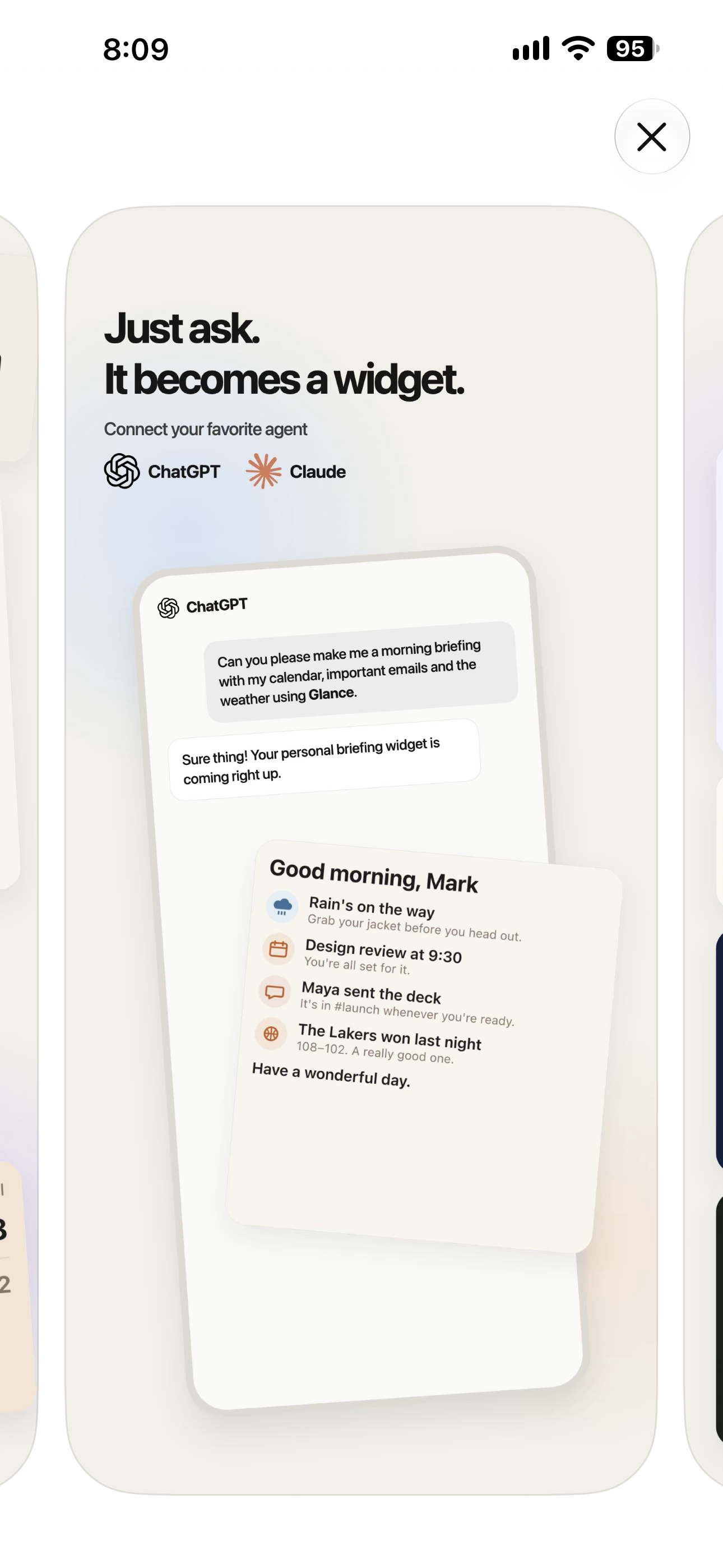 Glance screenshot 2