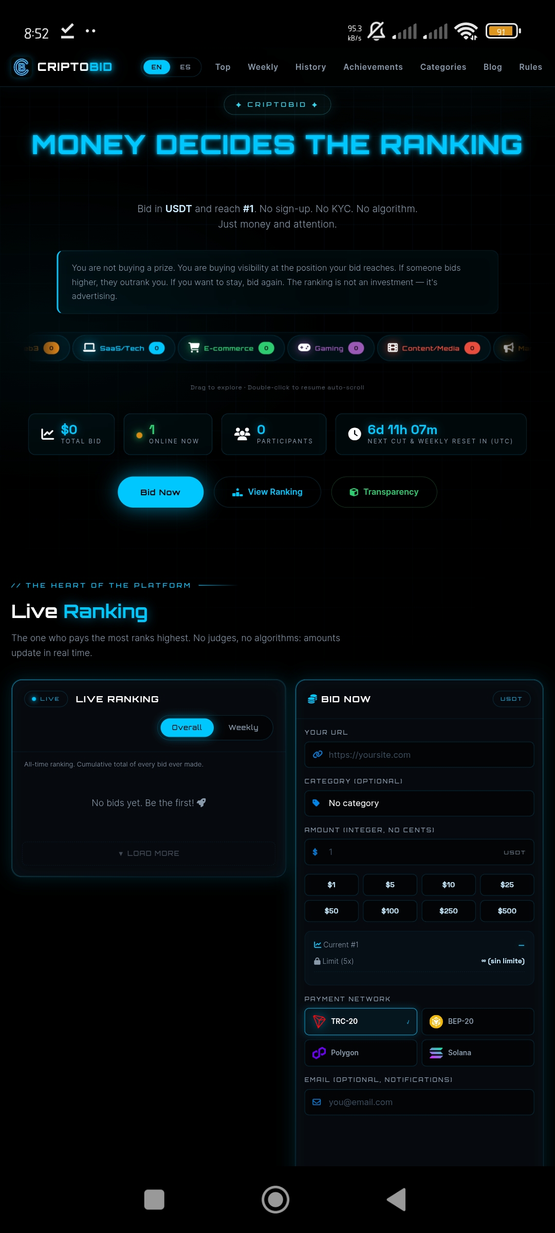 CriptoBid screenshot 1