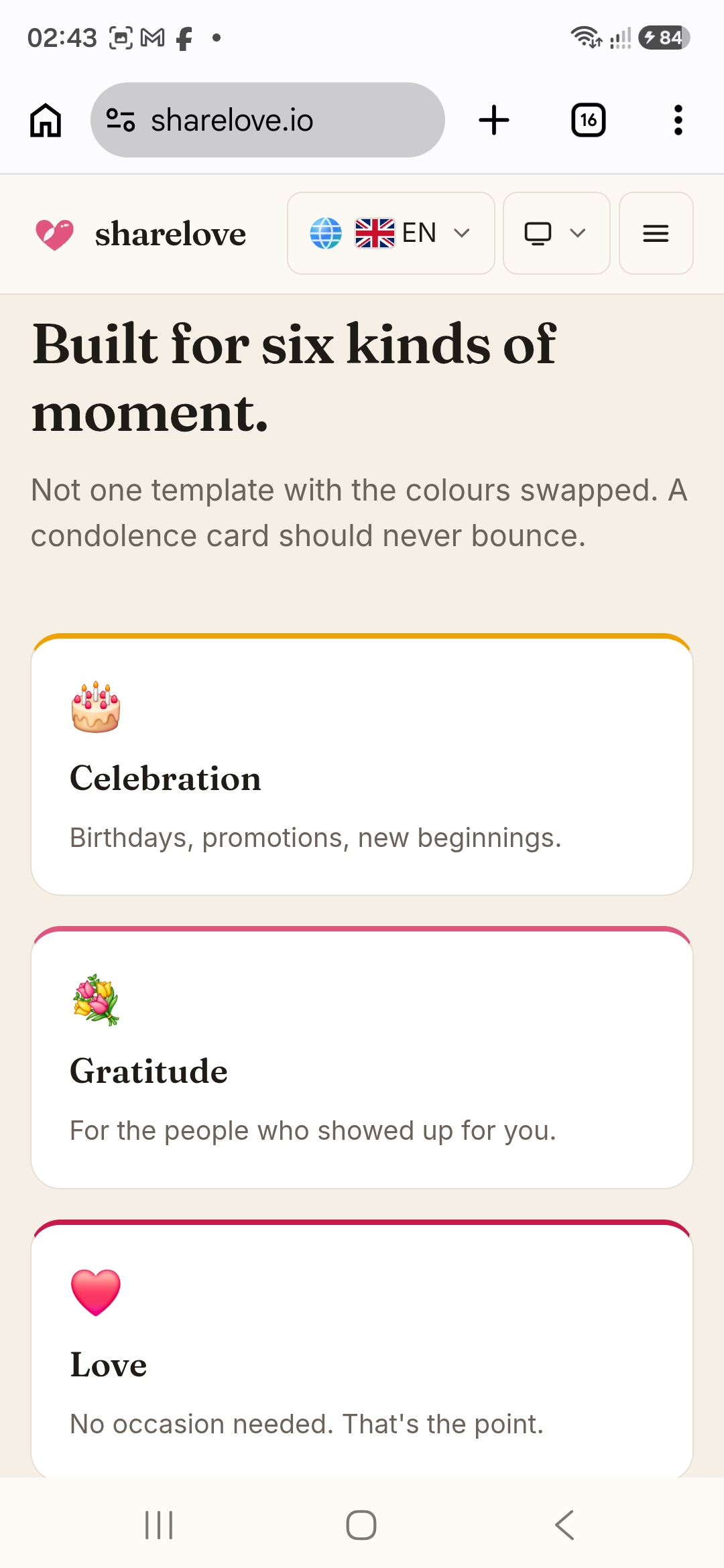 Sharelove.io screenshot 2